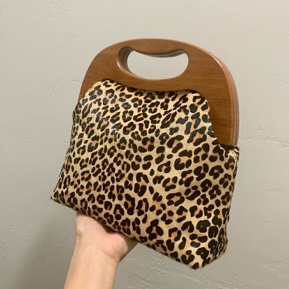 Handmade Genuine Hair-on-horsehide Leather Wooden Frame Bag & 2 Chain Styles - Picture 12 of 16